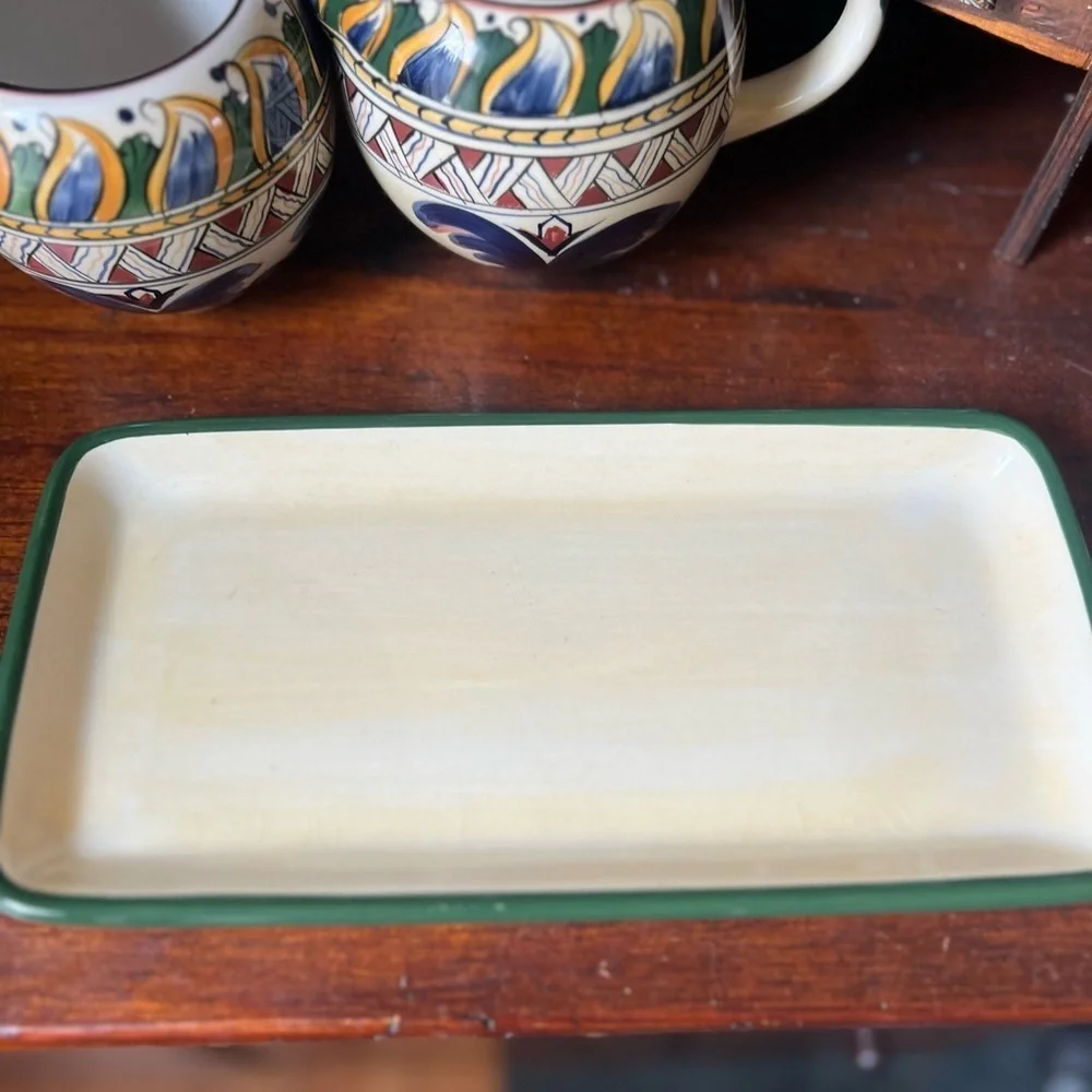 Deruta Tabletops Unlimited Cream Sugar Set Tray New